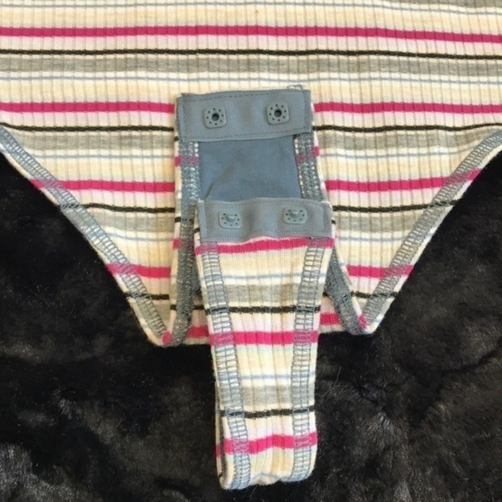 Free People Put a Stripe on It Thong Bodysuit. S, L - Picture 6 of 8